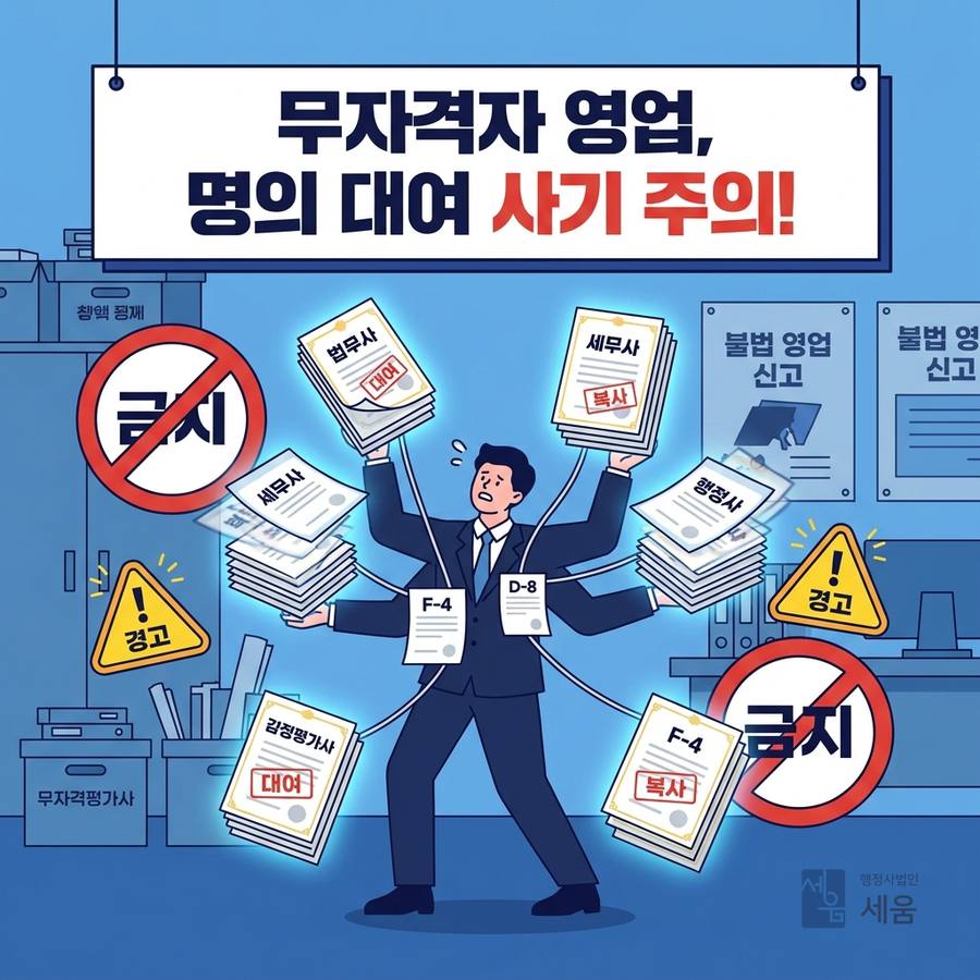 자격사 영역 침해, 무자격 영업의 신호