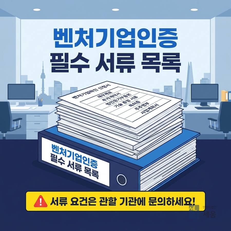 벤처기업인증 신청에 필요한 서류