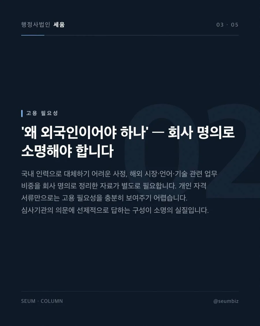 E-7 비자 연장 불허·보완 요청 시 대응 임금 요건 불충족의 위험 · 행정사법인 세움
