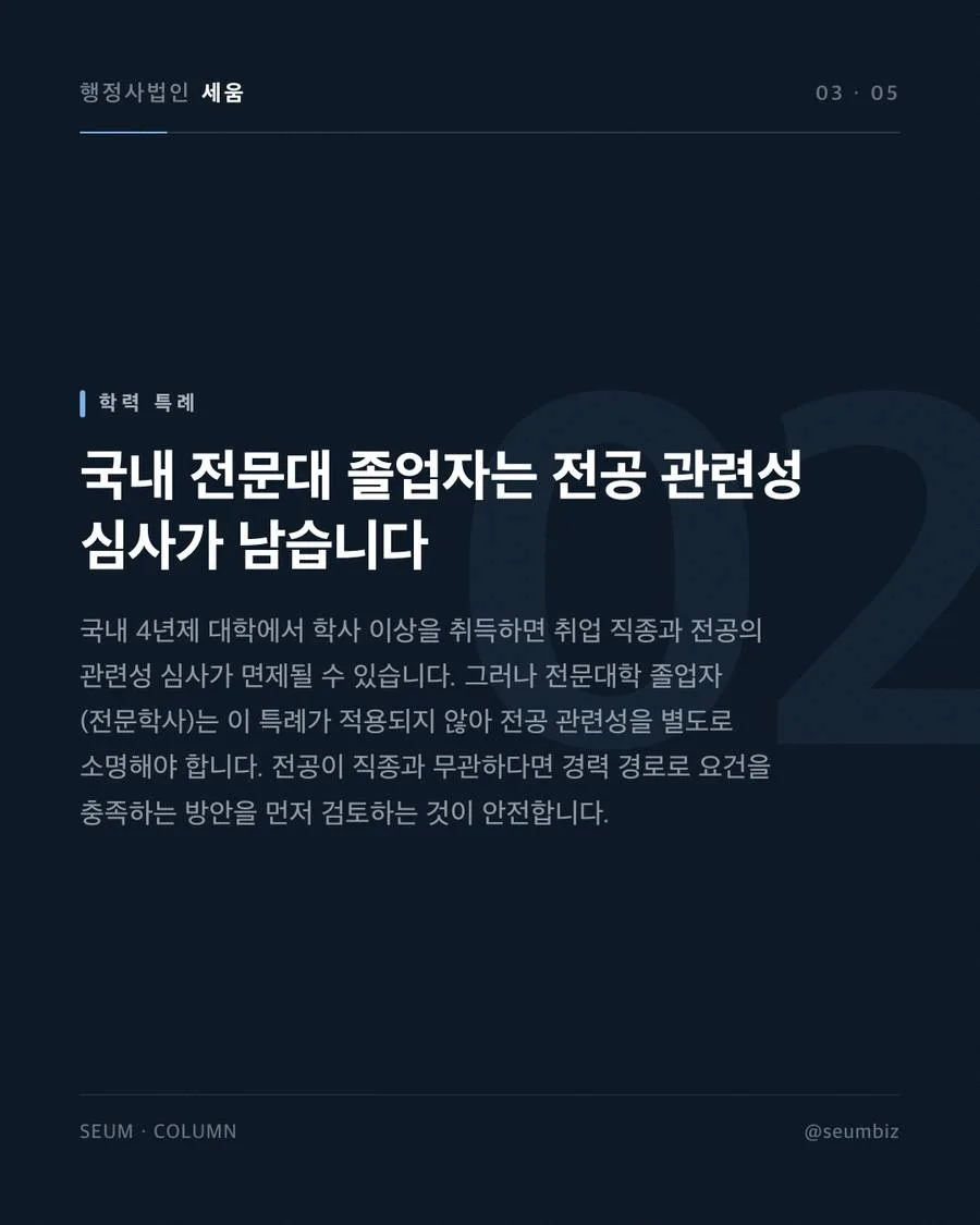 E-7 조사전문가 비자, 자격요건과 직종코드 판단 고용 회사 요건 미충족으로 발생하는 문제 · 행정사법인 세움