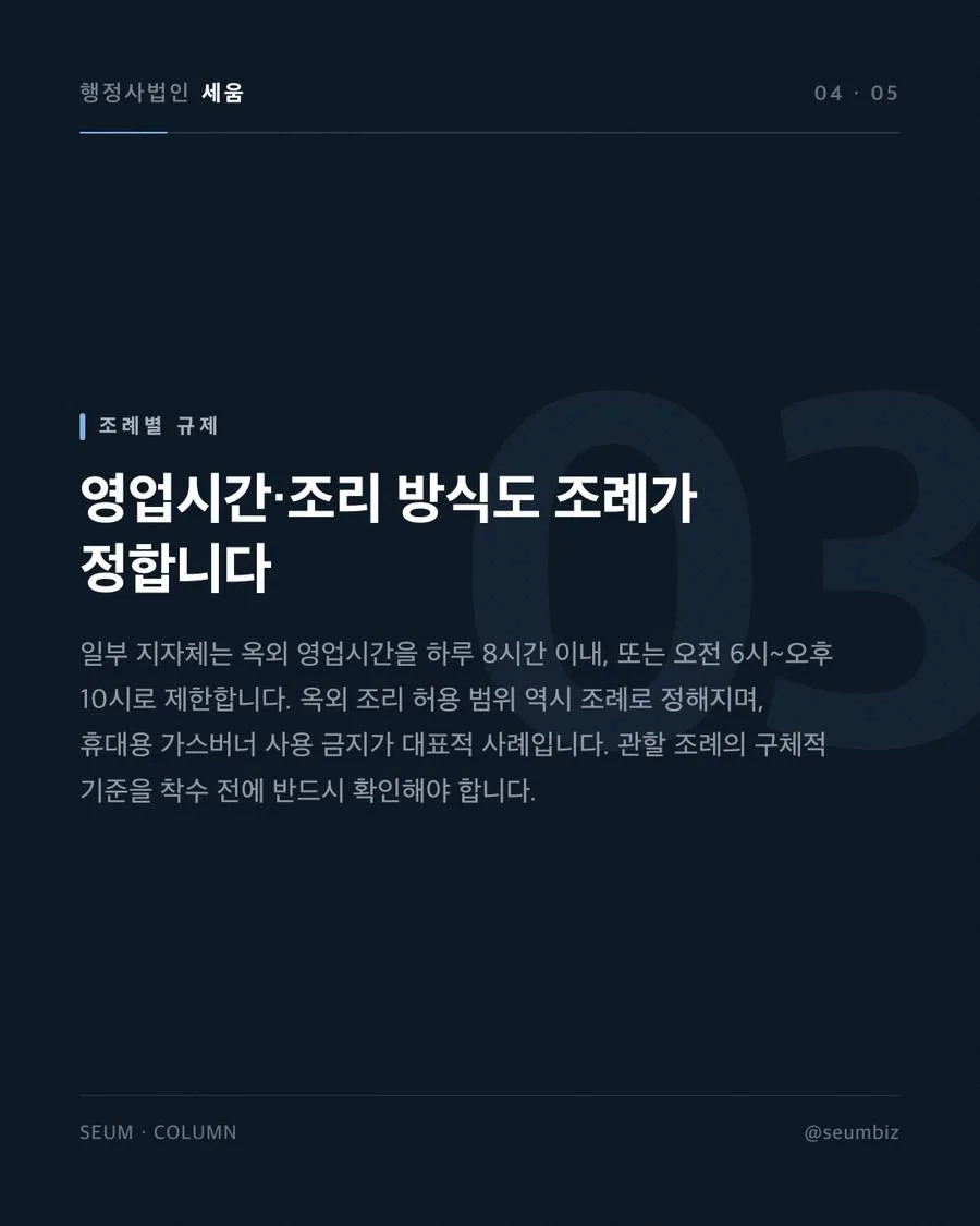 옥외영업신고 서류 준비 시 면적과 도면의 정합성 확인 · 행정사법인 세움