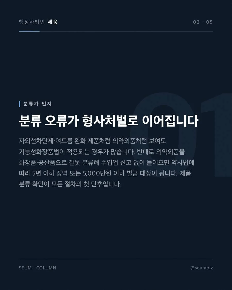 의약외품 수입업 신고 절차와 준비서류 제품 분류 오류, 형사 처벌로 이어지는 위험 · 행정사법인 세움